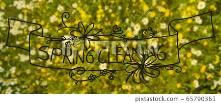 Daisy And Yellow Flower Meadow, Calligraphy And 65790361