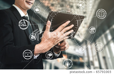 Social media and people network technology concept 65791003