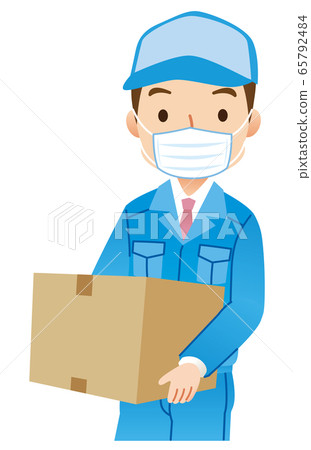 Masked deliveryman infection prevention 65792484