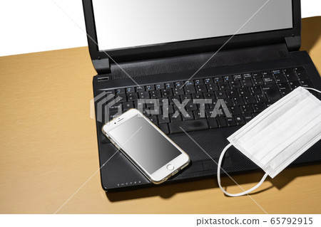 Mask and laptop, smartphone 65792915