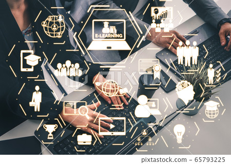 E-learning for Student and University Concept. 65793225