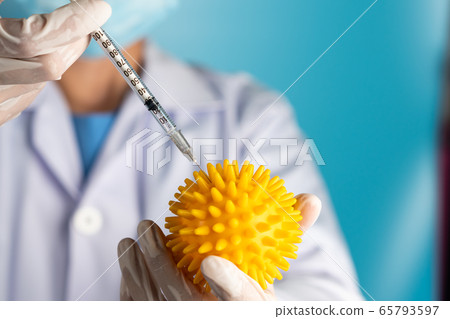 Coronavirus COVID-19 medical test vaccine research and development concept. Coronavirus COVID-19 medical test vaccine research and development concept. 65793597
