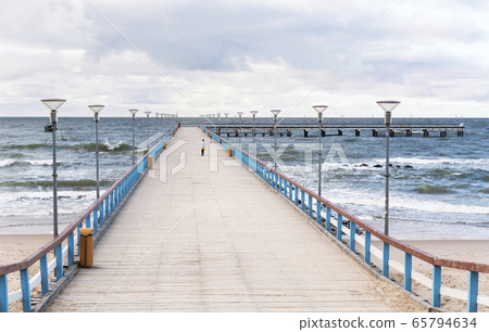 The view of Palanga bridge to the Baltic sea The view of Palanga bridge to the Baltic sea 65794634