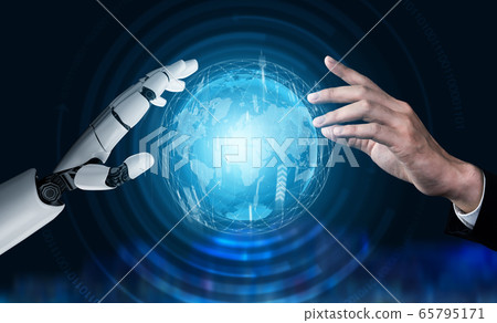 Futuristic robot artificial intelligence concept. Futuristic robot artificial intelligence concept. 65795171