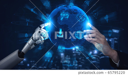 Future artificial intelligence robot and cyborg. Future artificial intelligence robot and cyborg. 65795220