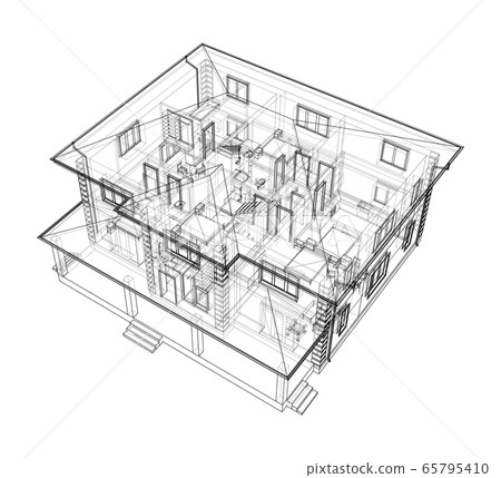 Abstract vector sketch of a house 65795410