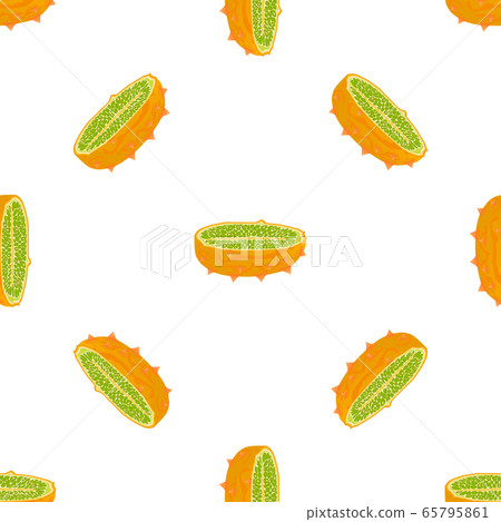 Illustration on theme big colored seamless kiwano 65795861