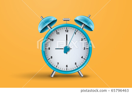 Realistic alarm clock on orange background. Realistic alarm clock on orange background. 65796463