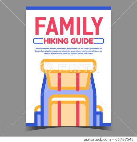 Family Hiking Guide Advertisement Poster Vector 65797545