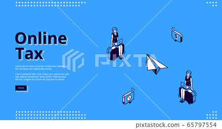 Landing page of online tax, mobile payment 65797554