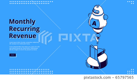 Monthly recurring revenue isometric landing page Monthly recurring revenue isometric landing page 65797565