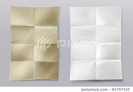 Folded blank white and kraft paper sheets 65797585