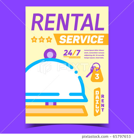 Rental Service Creative Promotional Banner Vector 65797653