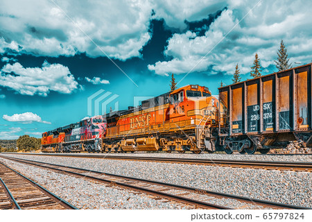 Freight train BNSF Railway Companies on a sunny 65797824