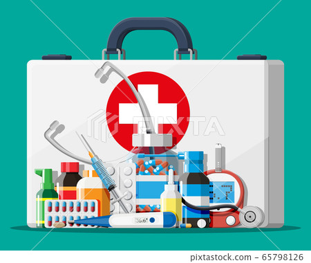 Medical first aid kit with different pills devices Medical first aid kit with different pills devices 65798126