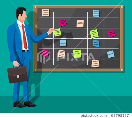 Scrum agile board and businessman. Scrum agile board and businessman. 65798127