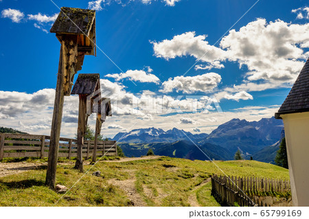View from Sasso di Santa Croce in Dolomites, Badia View from Sasso di Santa Croce in Dolomites, Badia 65799169