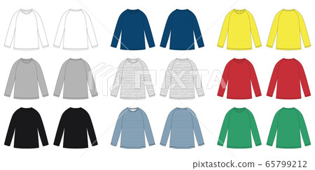 Childrens vector technical sketch raglan 65799212