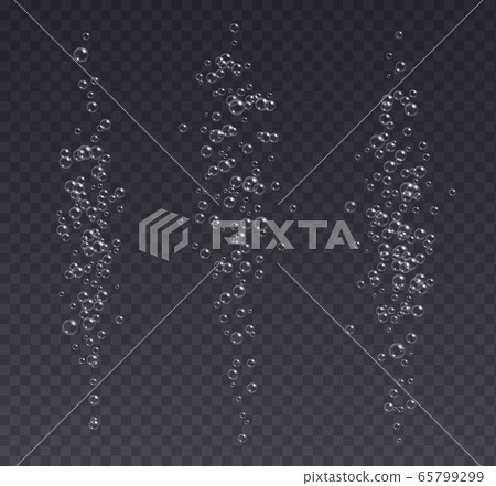 Underwater fizzing bubbles, soda or champagne carbonated drink, sparkling water isolated on a dark background. Underwater fizzing bubbles, soda or champagne carbonated drink, sparkling water isolated on a dark background. 65799299