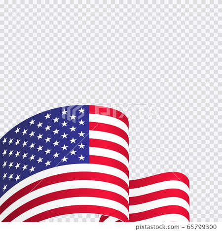Waving flag of the USA isolated on transparent background. The United States national symbol. Waving flag of the USA isolated on transparent background. The United States national symbol. 65799300