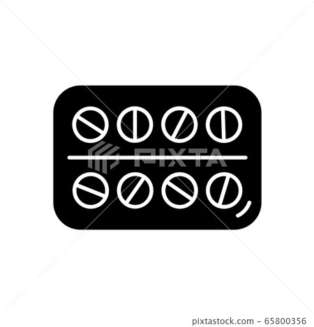 Pills icon symbols medical specialization black style. Vector logo design element, protection covid 19 illustration coronavirus 65800356