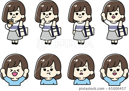 Office casual woman illustration set Office casual woman illustration set 65800457