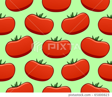 Tomatoes seamless pattern on green background 65800823
