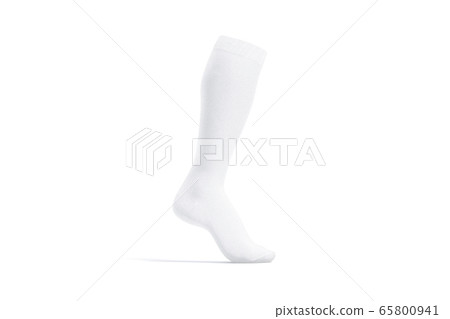 Blank white soccer socks toe mock up, side view 65800941