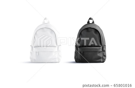 Blank black and white closed backpack with zipper mockup, isolated Blank black and white closed backpack with zipper mockup, isolated 65801016