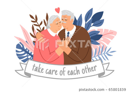 Caring elderly couple 65801839
