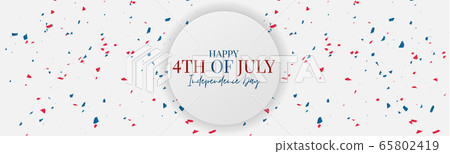 4th of July Independence Day banner or header. United States of America national holiday concept. Simple background design. 65802419