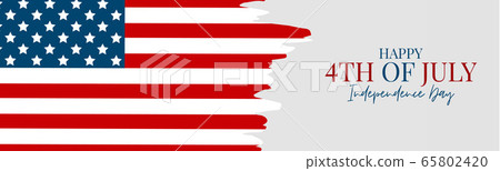 July 4th Independence day celebration banner or header. USA national holiday design concept with a flag. July 4th Independence day celebration banner or header. USA national holiday design concept with a flag. 65802420