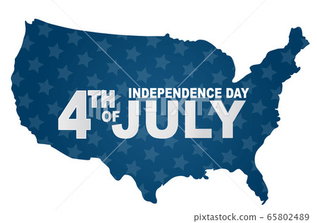 4th of July banner in a shape of the United States map territory. USA Independence day celebration backdrop. 4th of July banner in a shape of the United States map territory. USA Independence day celebration backdrop. 65802489