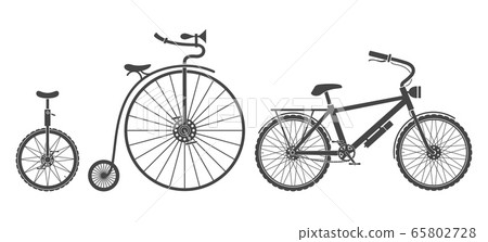 Bicycles types silhouettes 65802728