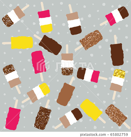 Ice cream seamless pattern. Chocolate ice cream 65802759
