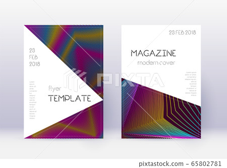 Triangle cover design template set. Rainbow abstra Triangle cover design template set. Rainbow abstra 65802781