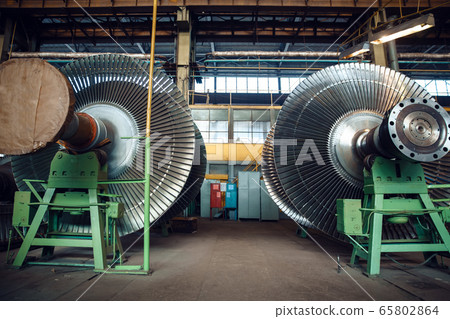 Impellers with vanes on turbine factory, nobody Impellers with vanes on turbine factory, nobody 65802864