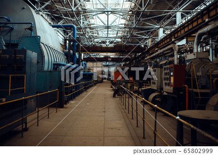 Turbine manufacturing factory interior, nobody Turbine manufacturing factory interior, nobody 65802999
