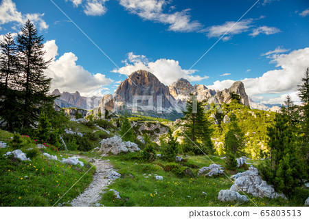 Landscape of small path and mount in Italian Alps Landscape of small path and mount in Italian Alps 65803513