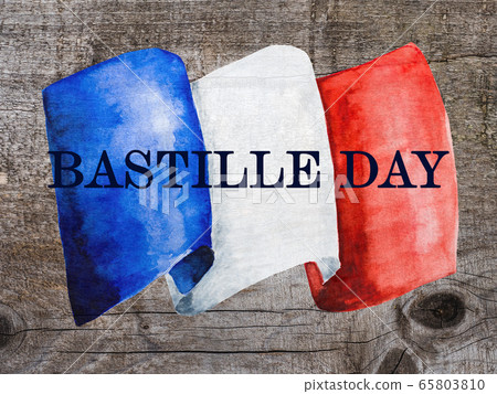 French Flag. Beautiful greeting card. Close up 65803810