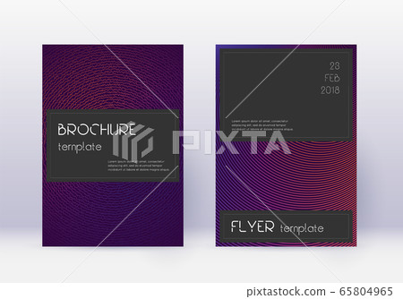 Black cover design template set. Violet abstract l Black cover design template set. Violet abstract l 65804965
