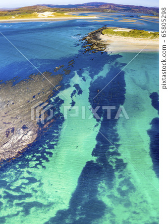 Aerial view of the Atlantic at Carrickfad by Portnoo in County Donegal - Ireland Aerial view of the Atlantic at Carrickfad by Portnoo in County Donegal - Ireland 65805298