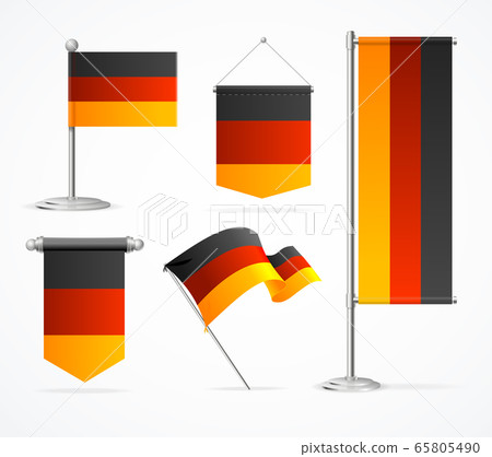 Realistic Detailed 3d Germany Flags Set Branding. Vector 65805490