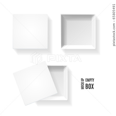 Realistic Detailed 3d Empty White Box Set. Vector 65805491