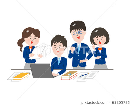 Students solving problems in groups Students solving problems in groups 65805725