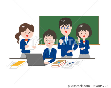 Students solving problems in groups Students solving problems in groups 65805728