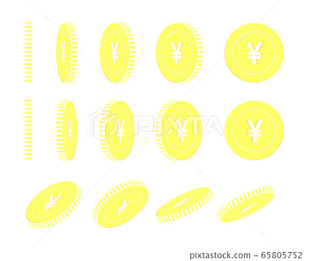 Chinese yuan rotating coins set, animation ready. - Stock Illustration ...