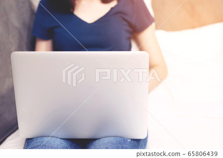 Work form home,woman is using notebook computers 65806439