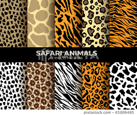Animal fur seamless patterns leopard, tiger, zebra 65806480