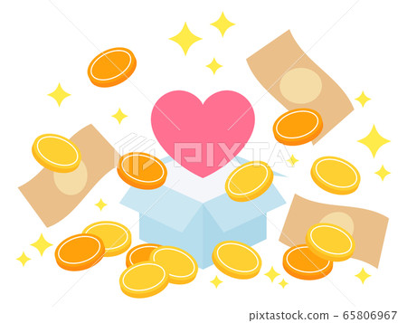 Present money and heart _ Illustration 65806967